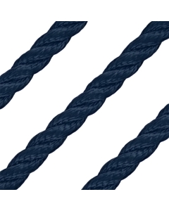 8mm 3-strengs polyester blauw